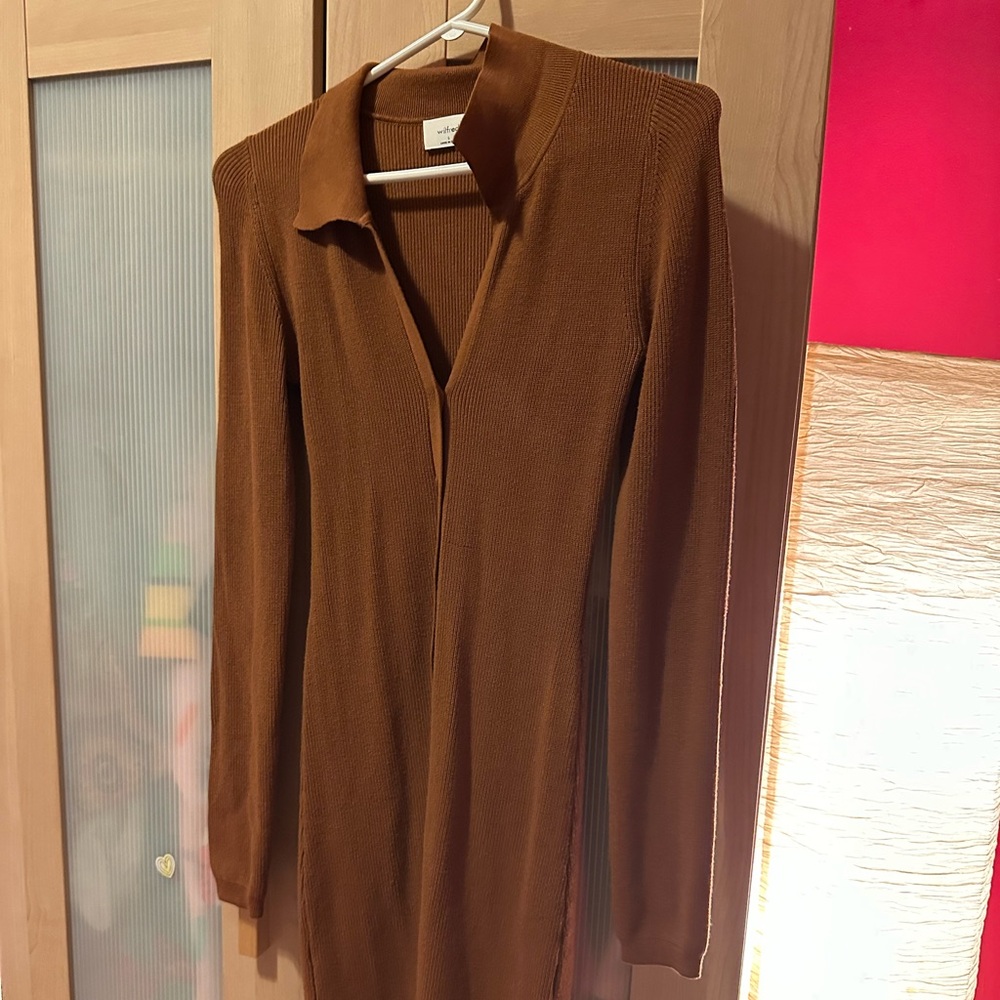 Wilfred Chocolate Long Sleeve Dress